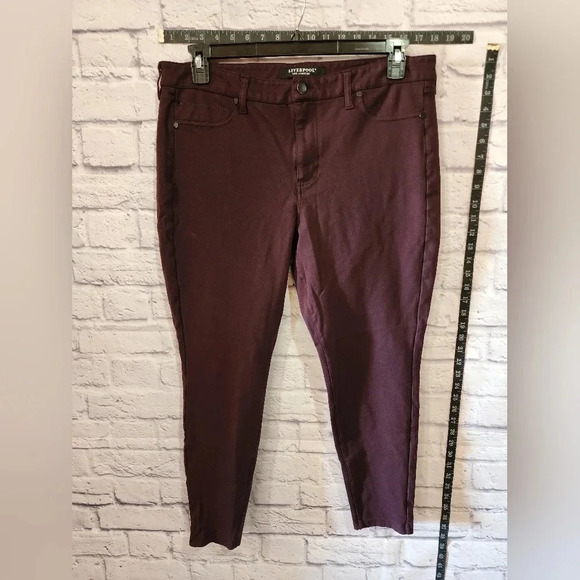 Liverpool dark burgundy ankle straight leg jeans with stretch Size 16 - Picture 1 of 7
